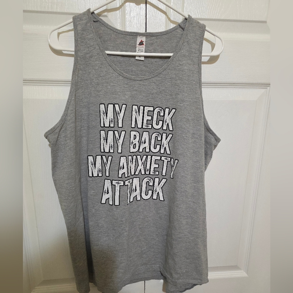 Heather Gray Graphic Muscle Tee